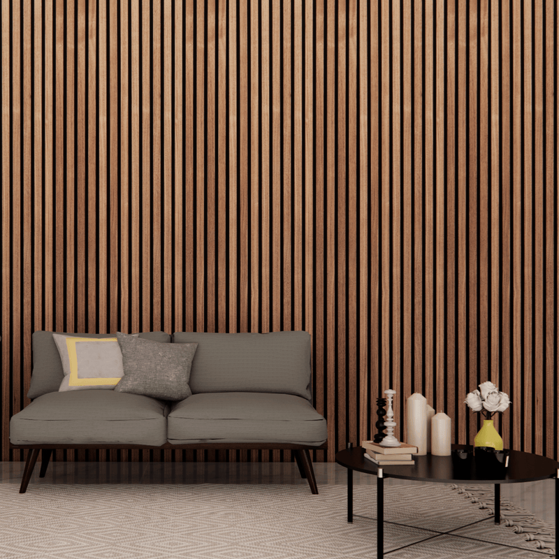 Posh Walnut Acoustic Slat Wood Wall Panels
