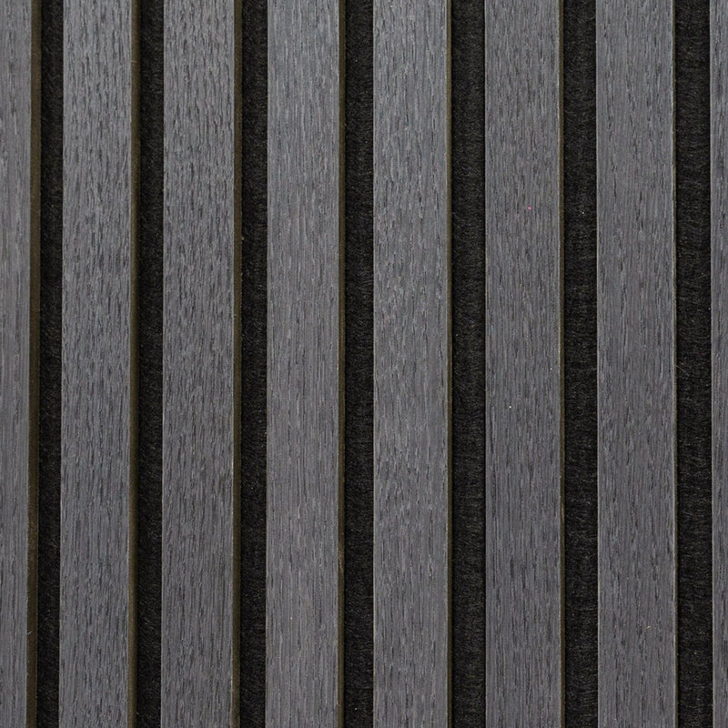 Posh Matte Black Oak Acoustic Slat Wood Wall Panels