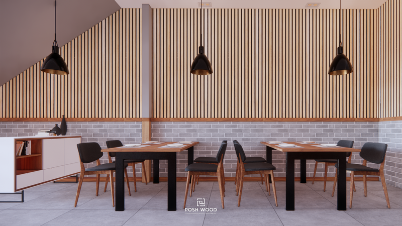 Restaurant or dining area with Posh Wood panels