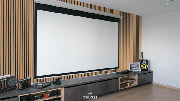 Elevating your home theater using Posh Wood panels